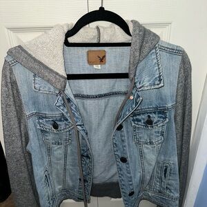 American eagle denim hoodie jacket